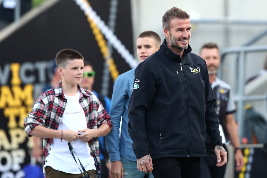 David Beckham With Romeo and Cruz at the 2018 Invictus Games