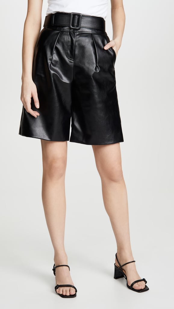 Bermuda Shorts: Self Portrait Faux Leather Bermuda Shorts