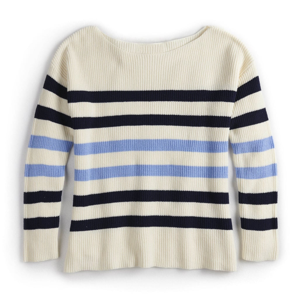 POPSUGAR Striped Oversized Boatneck Sweater