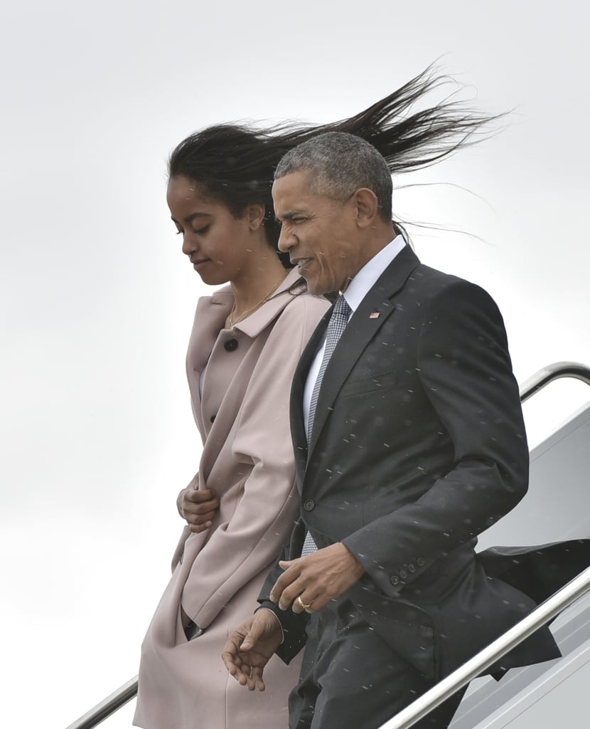 Barack and Malia Obama in Chicago April 2016