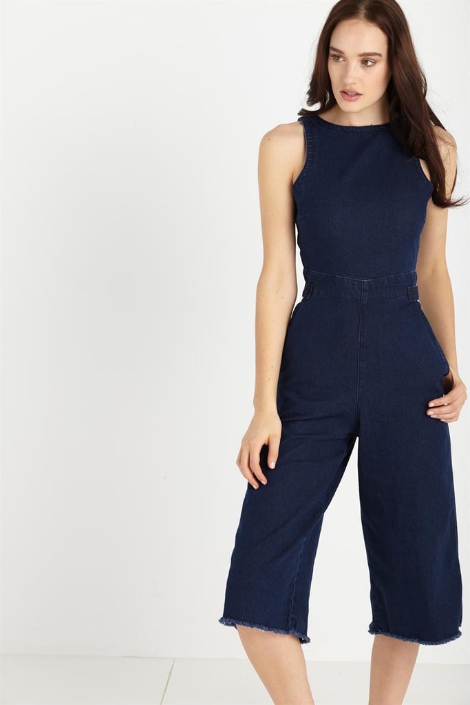 "This 91:LTD Denim x Cotton On Jumpsuit ($65) is an exclusive piece with an unexpected twist: the back is fit with a cutout and cinched with a bow. I love the culotte silhouette that I'll wear well into Fall." — SW