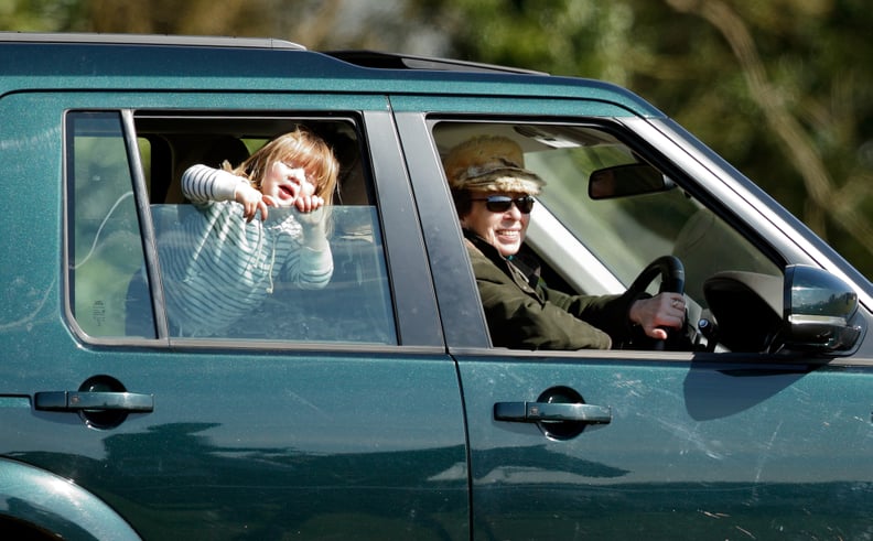 Princess Anne With Her Granddaughter Mia Tindall in Stroud, England, in March 2017