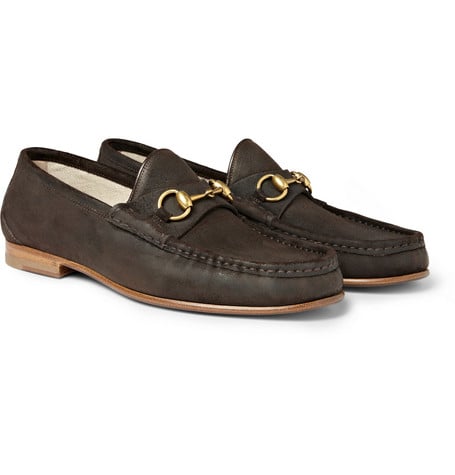 Gucci Horsebit Suede Loafers