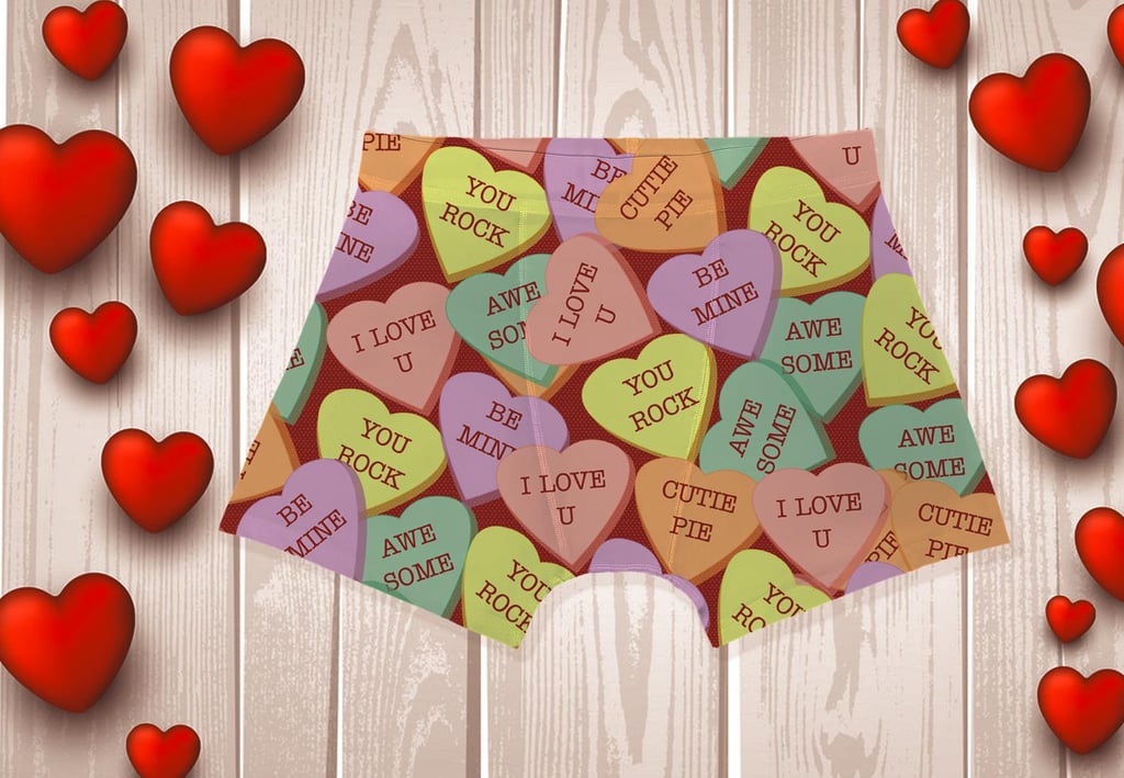 Men's Valentine Candy Hearts Custom Boxers