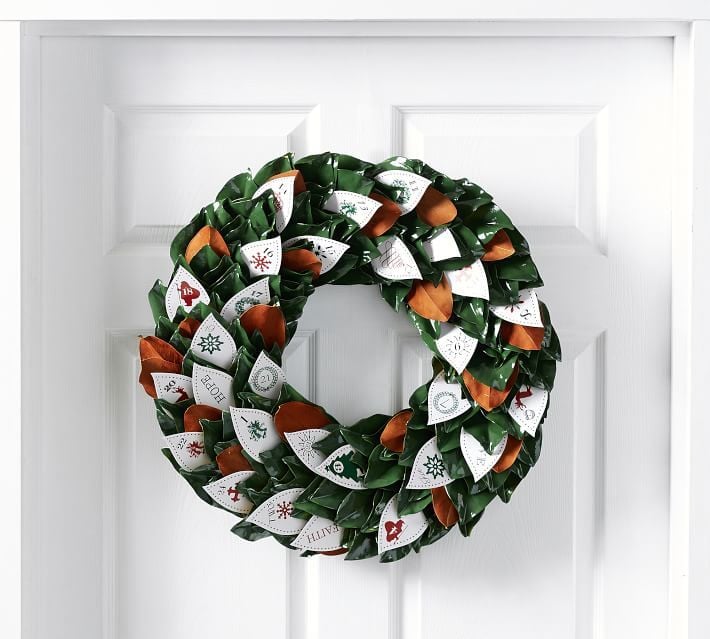 Buy: Pottery Barn Live Magnolia Wreath Advent Calendar