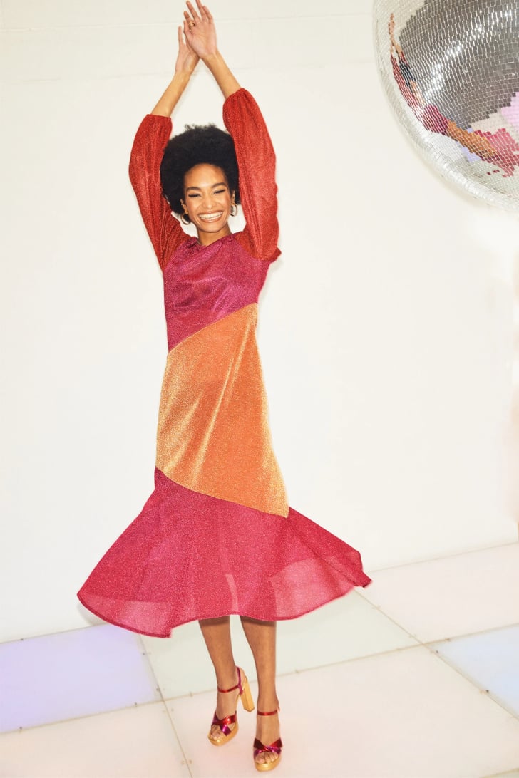 An Editor Favorite: Never Fully Dressed Lurex Clash Midi Dress