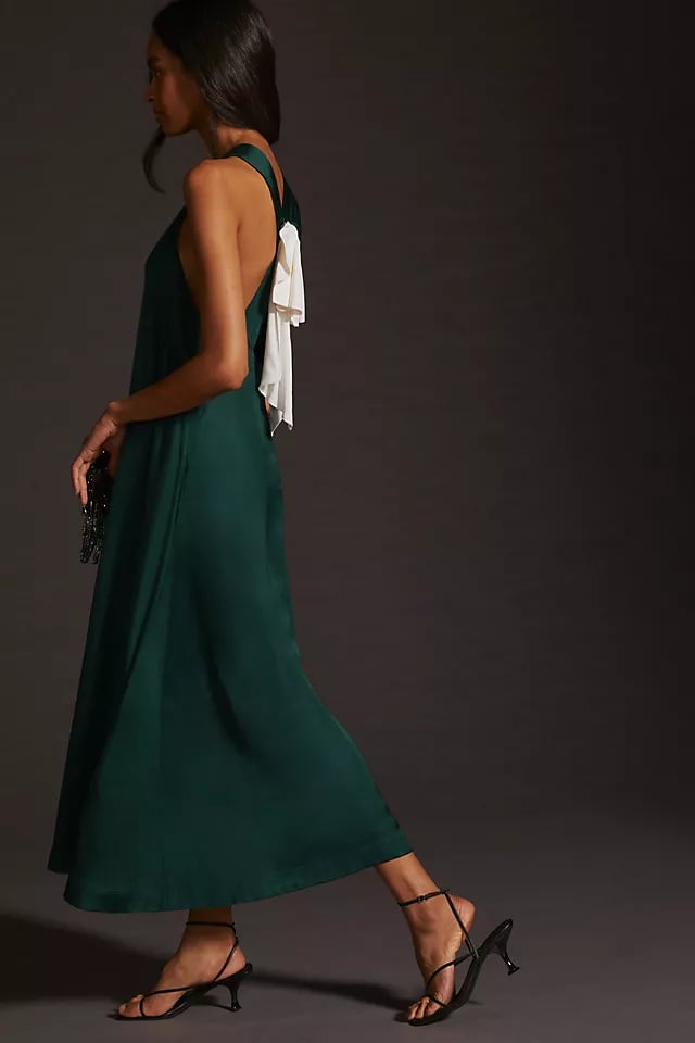 An Eye-Catching Dress: Maeve Bow-Back Halter-Neck Midi Dress
