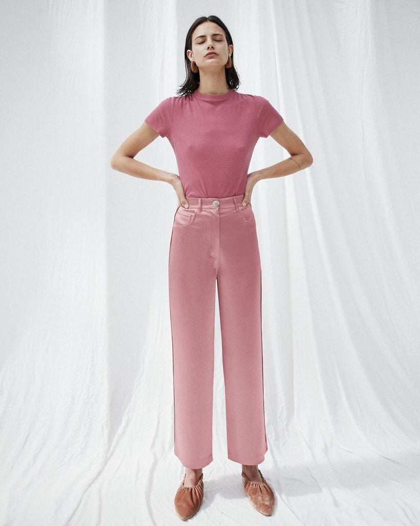 Nanushka Wide Leg Satin Pants