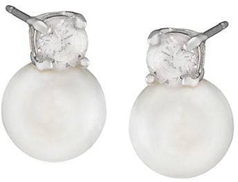 Lauren Ralph Lauren Silvertone Crystal and Glass Pear Stud Earrings ($44)