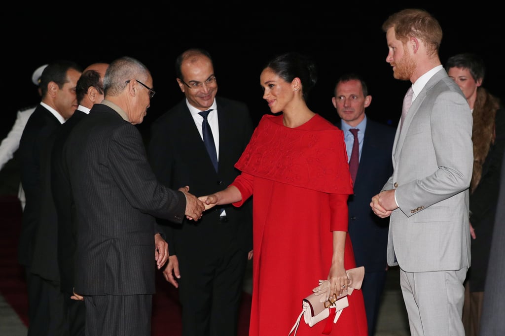 Meghan Markle Wears Red Dress in Morocco Feb. 2019