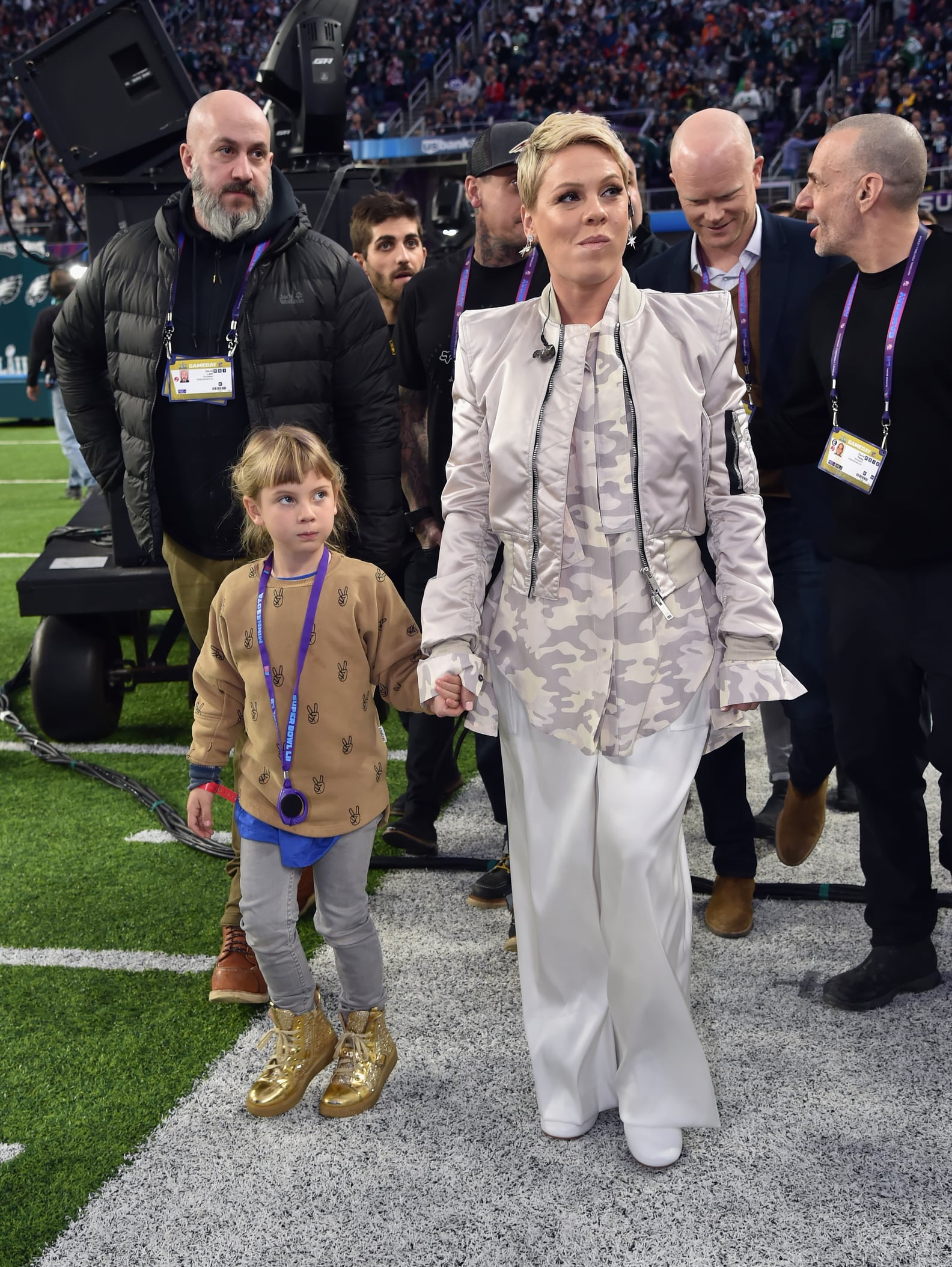 Pink and Her Family at the 2018 Super Bowl PS Celebrity