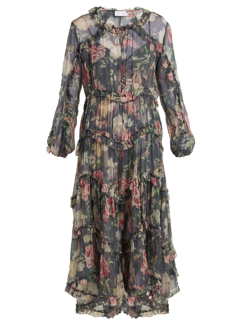 Zimmermann Iris Floral-Print Sheer Silk Dress