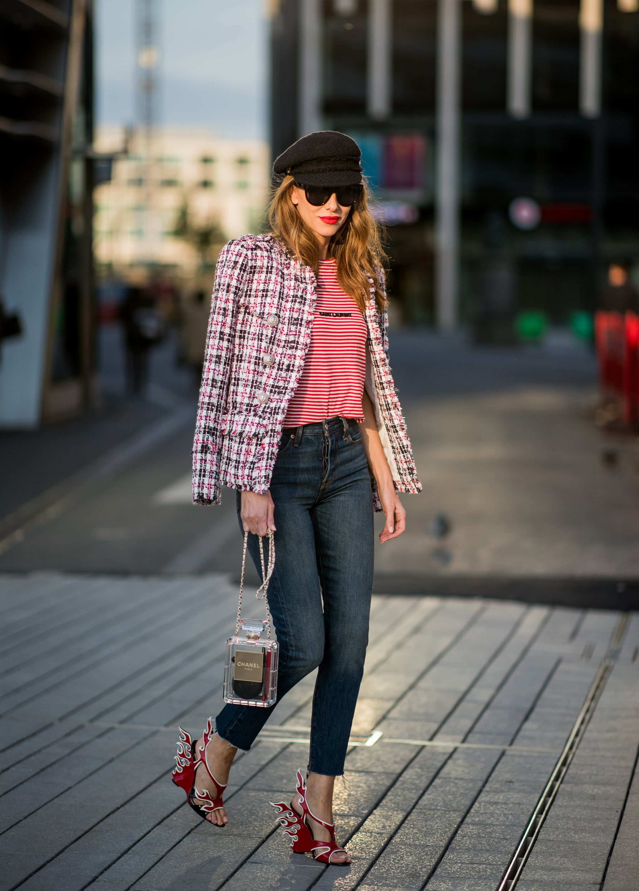 What's more Parisian than a tweed jacket over a striped top?, Can We Have  Your Attention, Please? These Are +50 Fresh Ways to Wear a Classic Stripe  Top