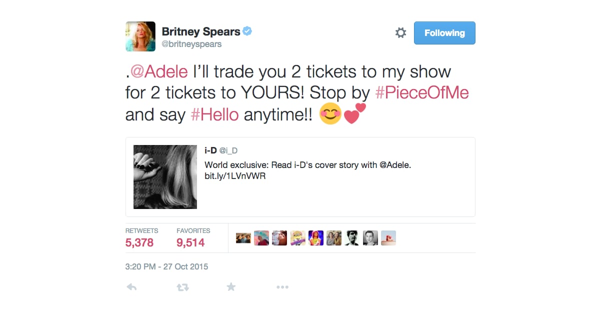 Britney Spears | Celebrities Reacting to Adele's New Single 