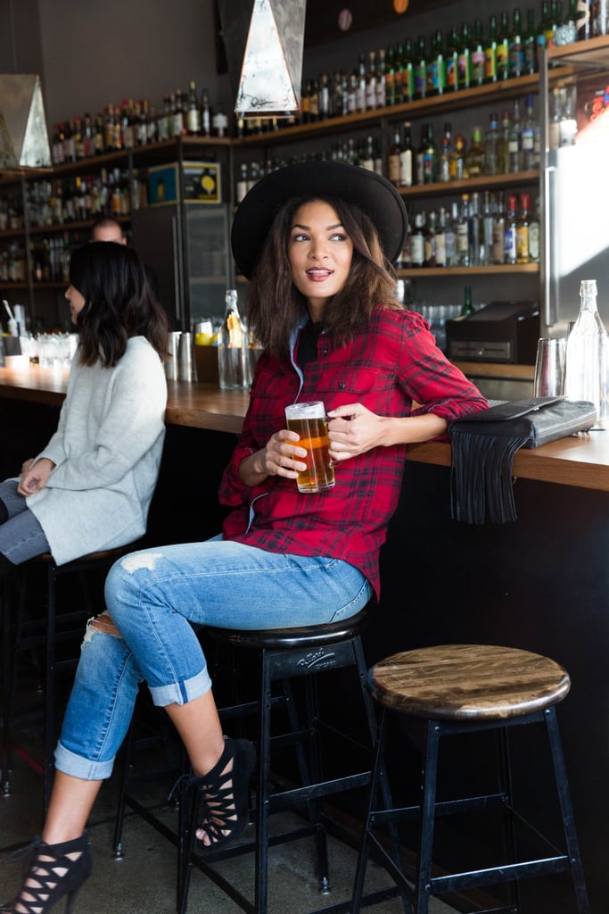 Kicking back with a beer