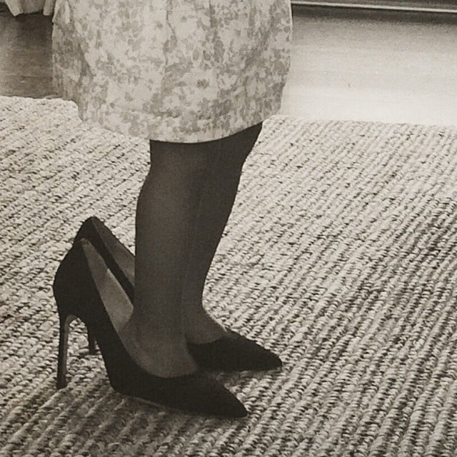 Blue Ivy Carter tried on Beyoncé's shoes for size.
Source: Instagram user beyonce