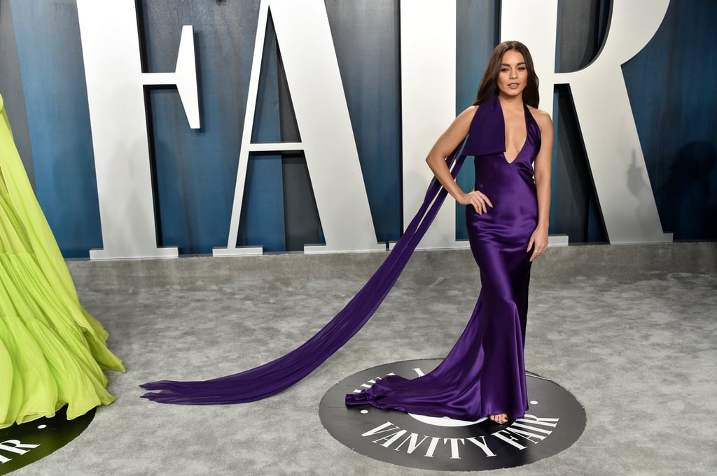 Vanessa Hudgens Purple Dress Vanity Fair Oscars Party 2020