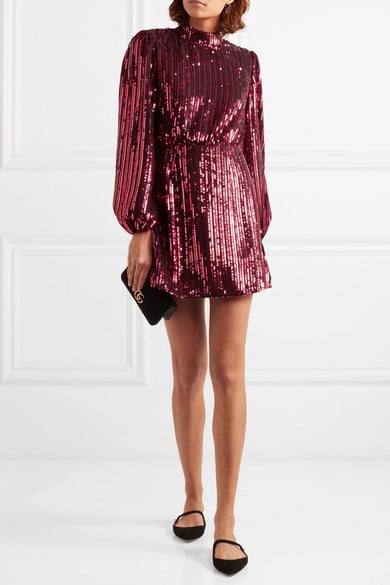 RIXO + Laura Jackson Samantha Sequined Cape Mini Dress