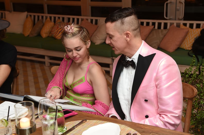 Miley Cyrus and Jeremy Scott  at the Moschino Party With Barbie