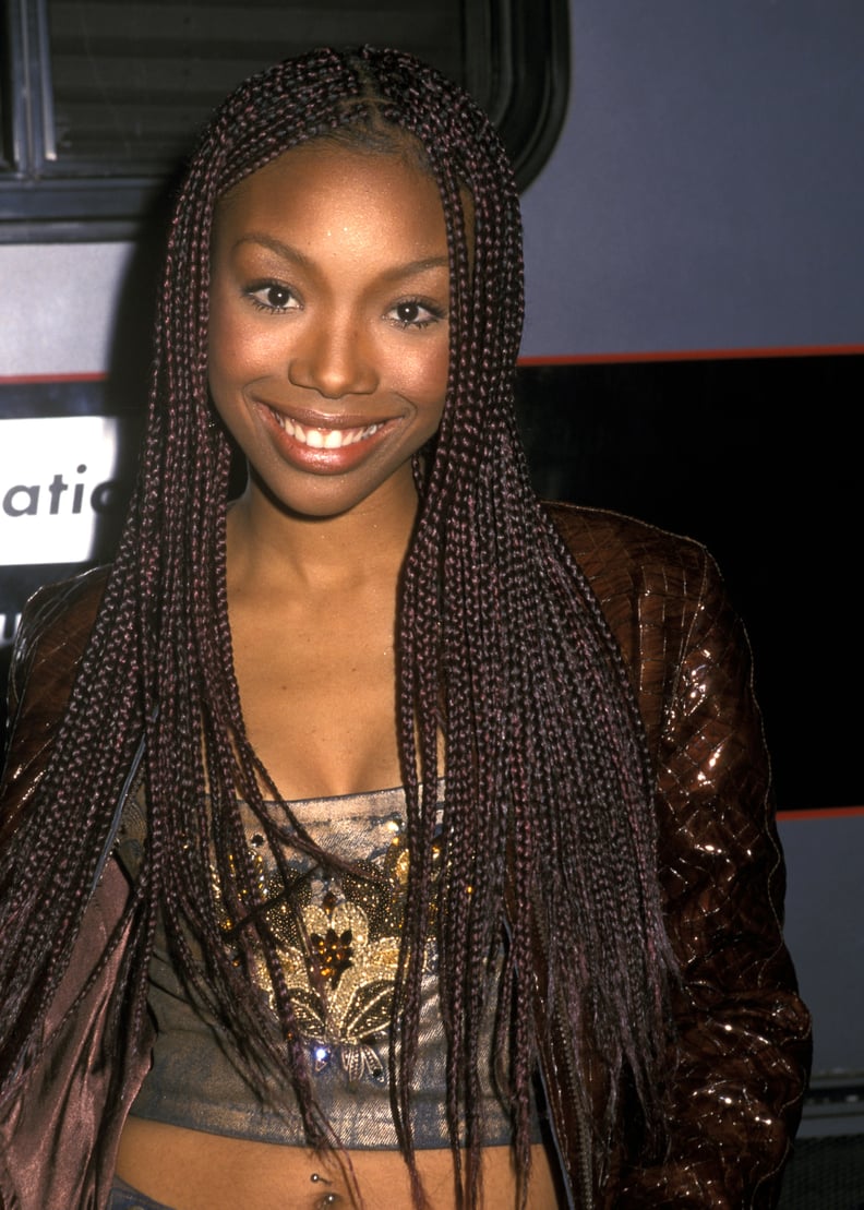 Brandy's Waist-Length Box Braids at a Charity Event in 2001