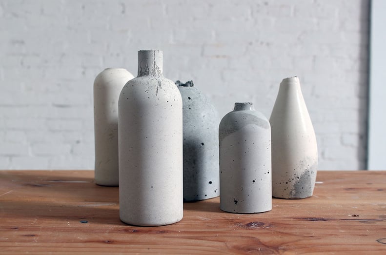 DIY Concrete Bottle Vases