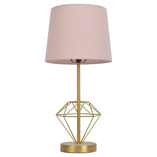 Pink Wire Diamond Table Lamp