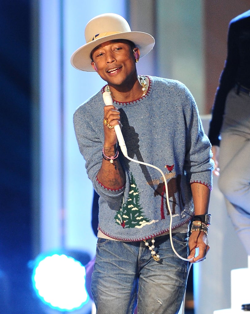 Pharrell Williams performed at A Very Grammy Christmas in LA on Tuesday.