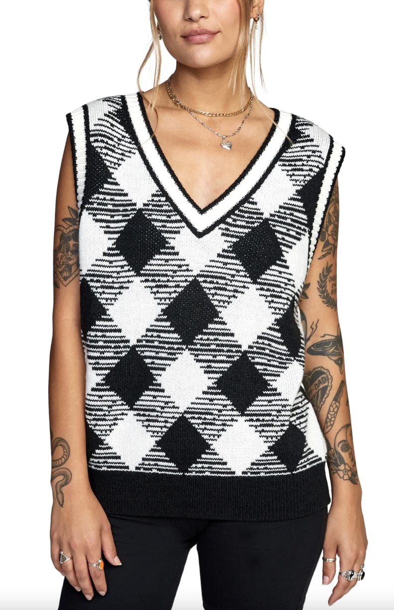 RVCA Forget Me Not Argyle Sweater Vest