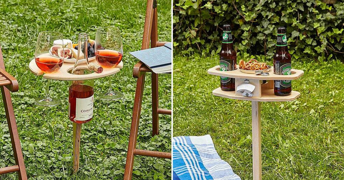 Mini Outdoor Wine and Beer Tables From Uncommon Goods POPSUGAR Home