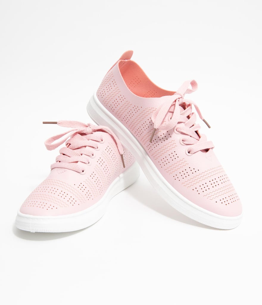 Light Pink Perforated Sneakers