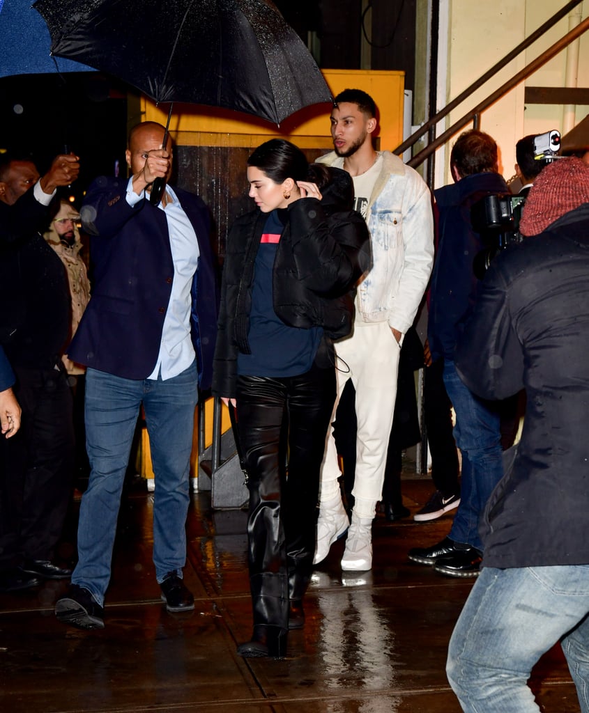 Kendall Jenner Leather Pants With Ben Simmons