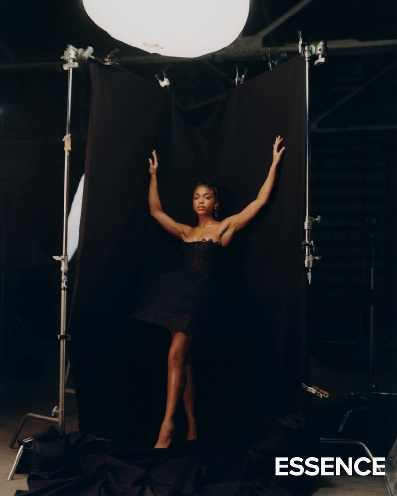 Lori Harvey Wears LaQuan Smith Breastplate For Essence Cover