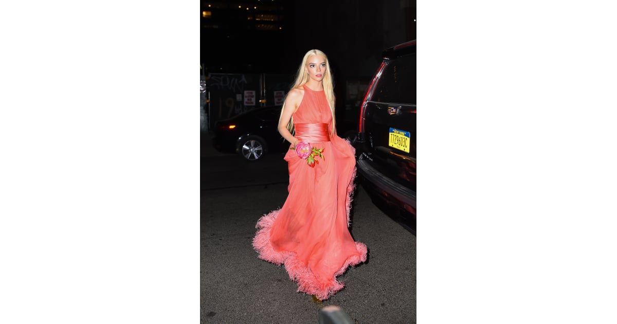 Anya Taylor-Joy Pink Alexandre Vauthier Feather Gown at SNL | POPSUGAR ...