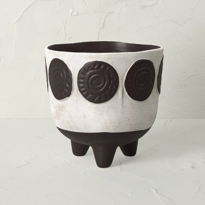 Opalhouse x Jungalow Indoor/Outdoor Stoneware Planter Gray Circles