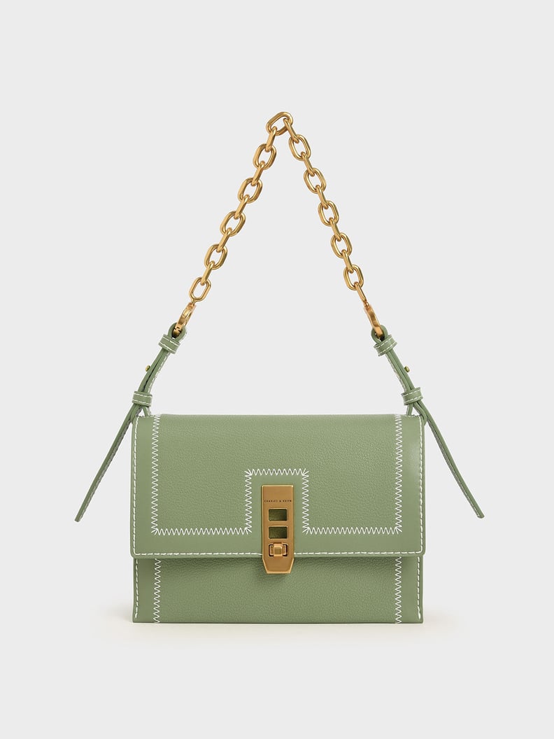 Green Leather Charles Keith Sling Bag