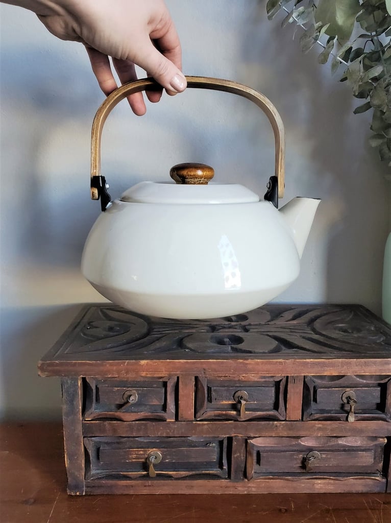 Vintage Enamel Tea Kettle