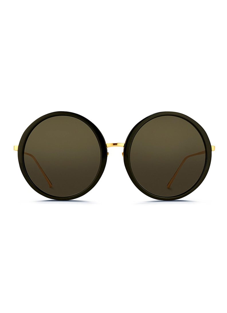 Linda Farrow Oversize Round Titanium Sunglasses