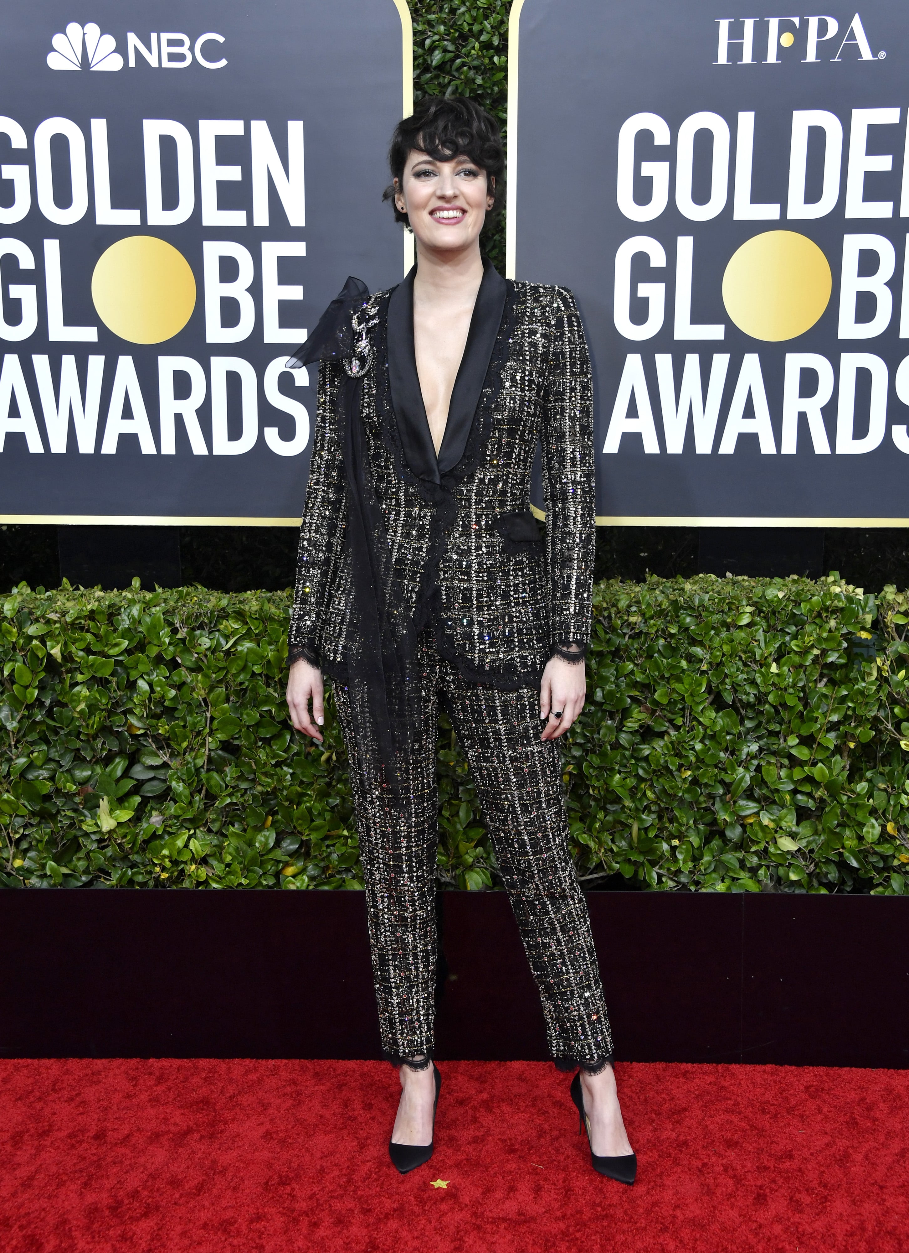phoebe waller bridge golden globes red dress White Collared Sleeveless Maxi Dress - All Dresses main image 0