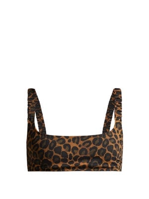 Fisch Colombier Leopard-Print Bikini Top