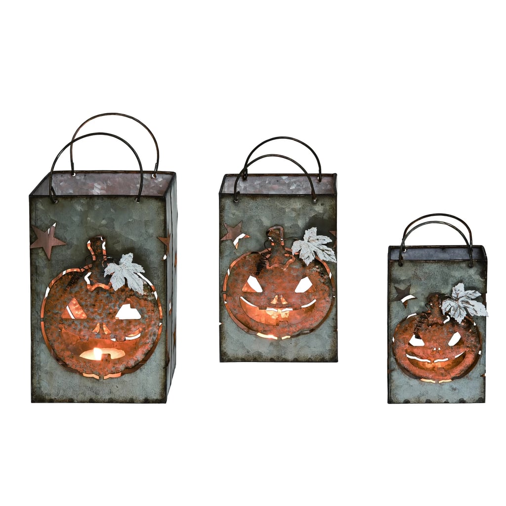 Transpac Metal Multicolor Halloween Pumpkin Luminaries