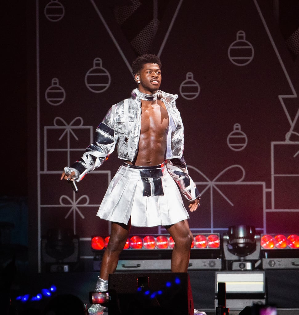 Lil Nas X's iHeartRadio 2021 Jingle Ball Metallic Outfit