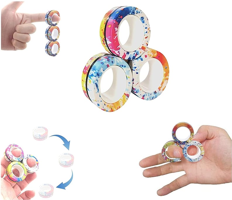 A Portable Fidget Toy: Three-Piece Finger Magnetic Ring