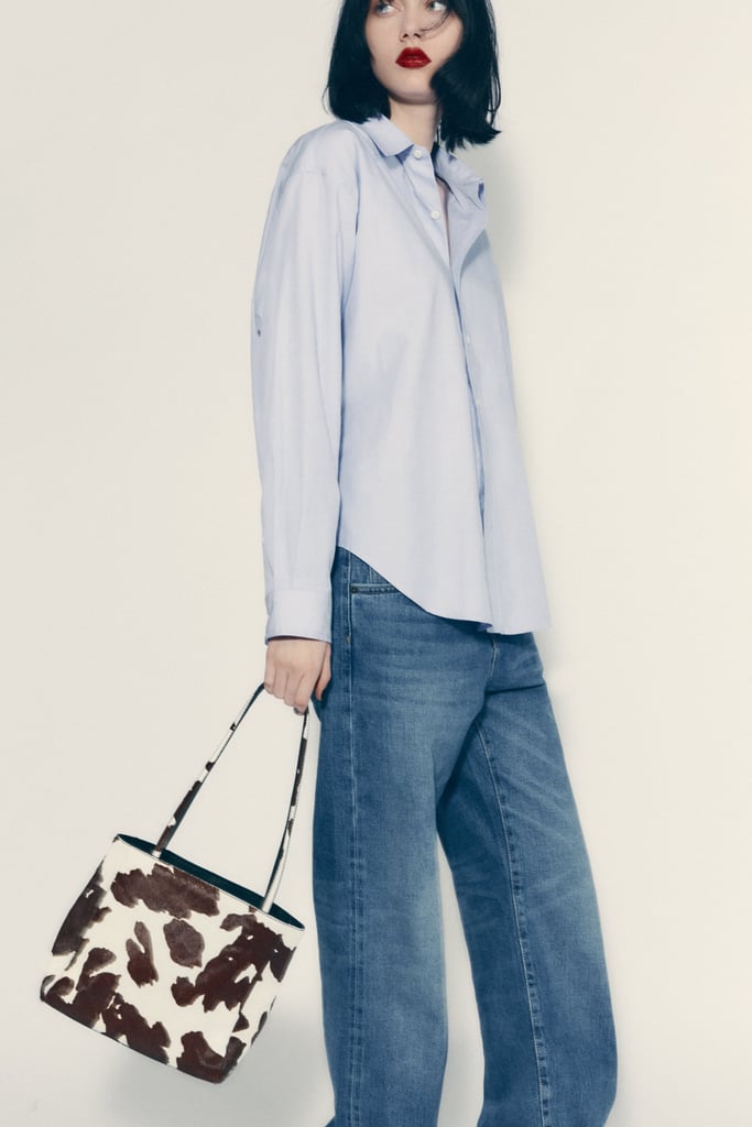 动物打印肩包:Zara动物皮革迷你大手提袋印刷