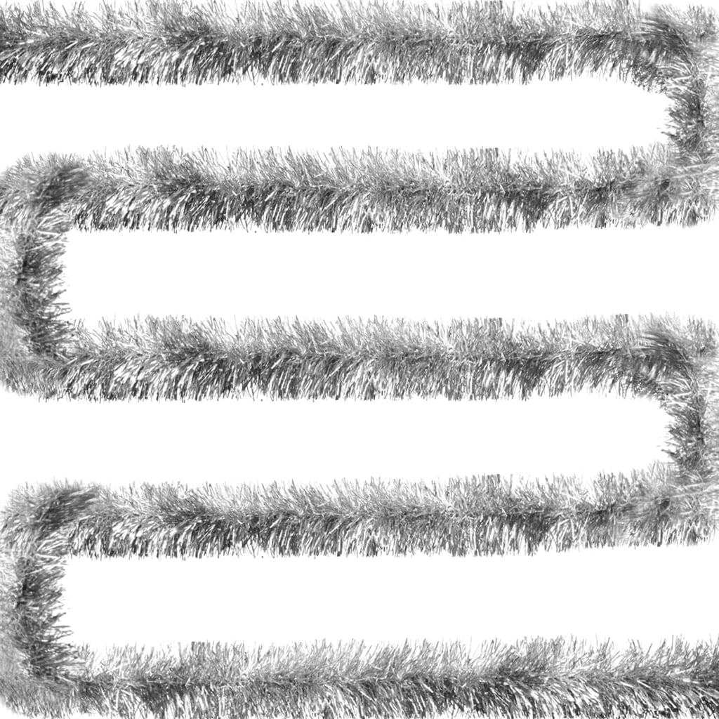 Jishi 50 FT Christmas Garland Silver Tinsel