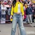 Katy Perry Takes Inspiration From "Kill Bill" in Yellow Moto Jacket and Low-Rise Jeans
