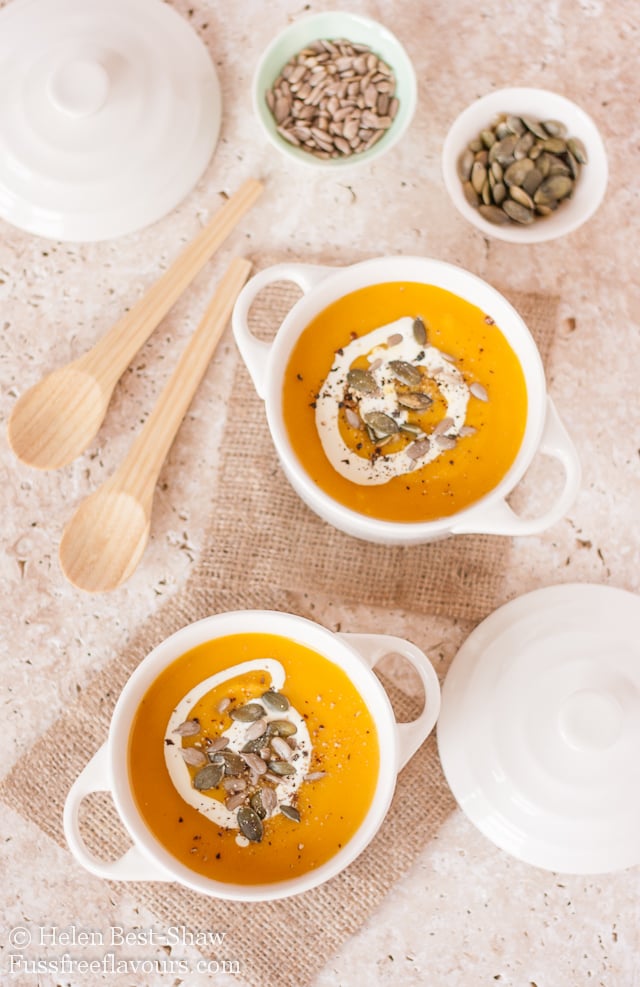 Spiced Pumpkin, Carrot, and Sweet Potato Soup