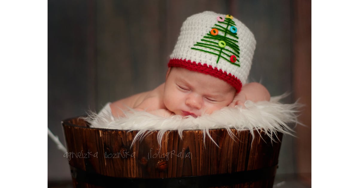 Christmas Tree Beanie Crocheted Christmas Outfits For Babies