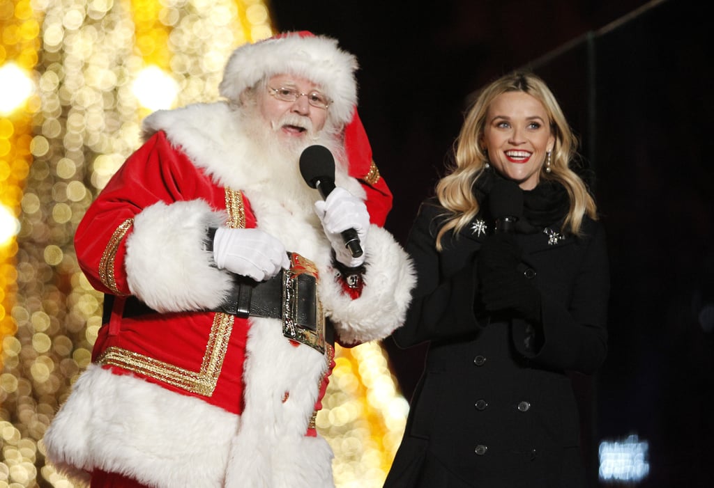 Reese Witherspoon and Obamas Light the National Tree 2015