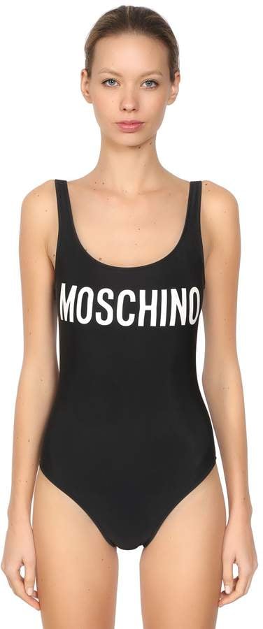 Moschino Logo Print Lycra One Piece Swimsuit