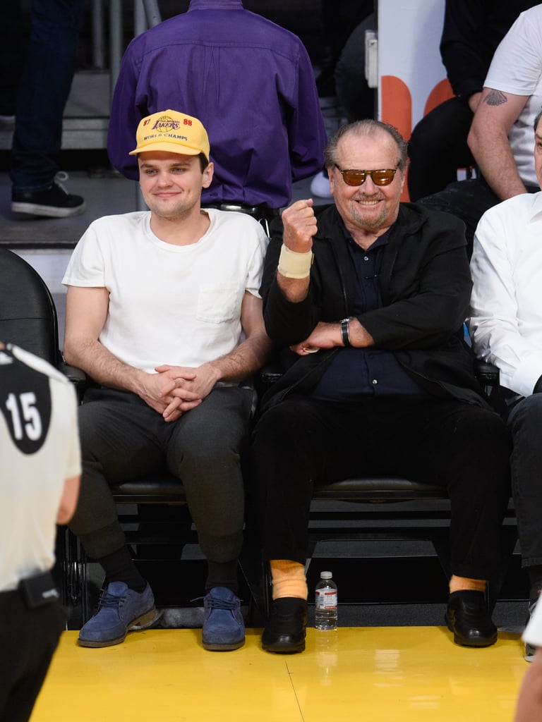 Jack Nicholson and Son Ray at Lakers Game March 2016